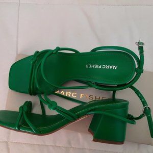 Marc Fisher Green Block Heel Sandals NWT Size 6